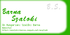 barna szaloki business card